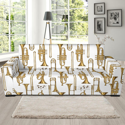 Trombone Pattern Print Design 04 Sofa Slipcover