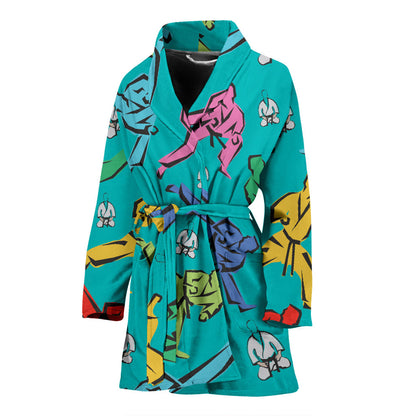 Judo Pattern Print Design 01 Women Bathrobe