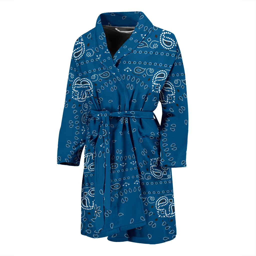 Bandana Blue Print Design LKS301 Men Bathrobe