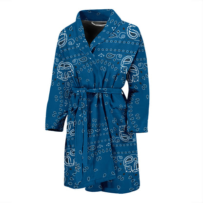 Bandana Blue Print Design LKS301 Men Bathrobe