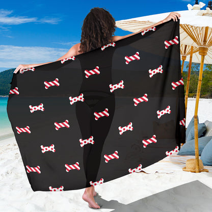 Dog Bone Pattern Print Design 04 Sarong Pareo Wrap
