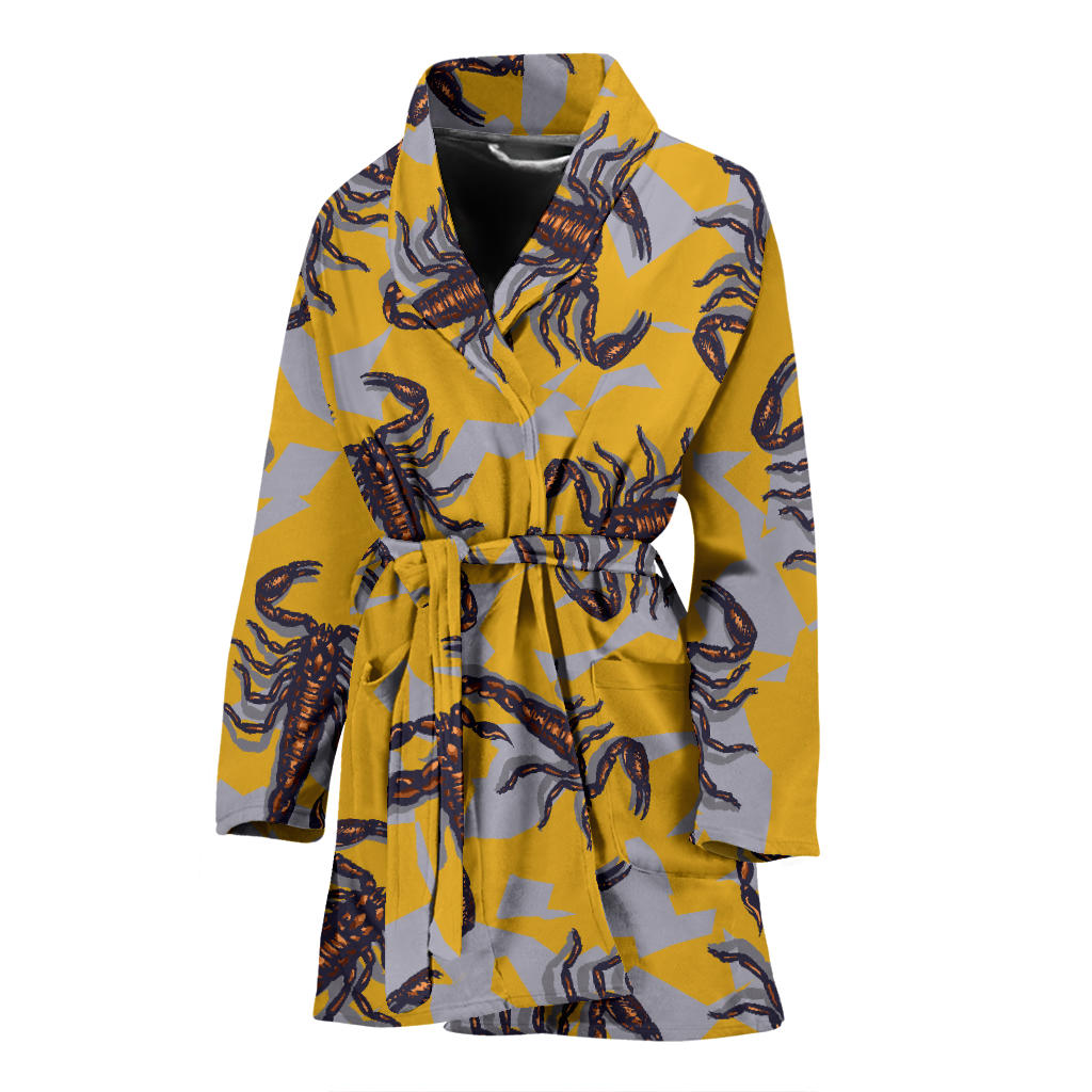 Scorpion Pattern Print Design 01 Women Bathrobe