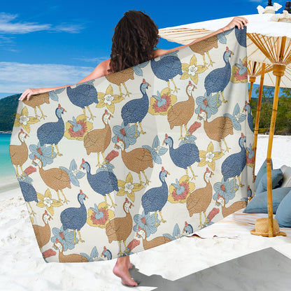 Guinea Fowl Pattern Print Design 01 Sarong Pareo Wrap
