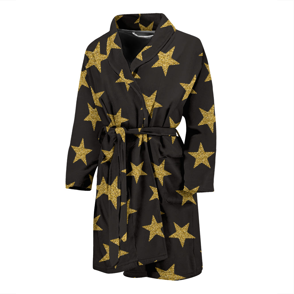 Star Gold Print Design LKS302 Men Bathrobe