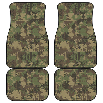 Camouflage Aztec Green Army Print Car Floor Mats Front Back