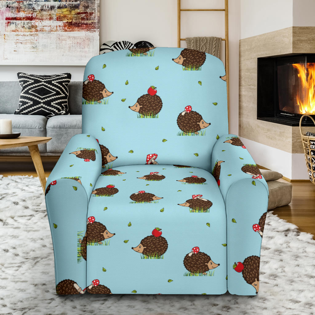 Hedgehog Print Design LKS402 Recliner Slipcover with Pocket