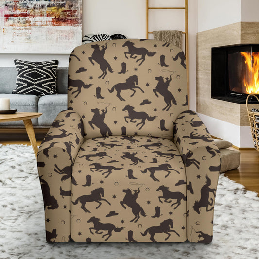 Cowboy Pattern Print Design 05 Recliner Slipcover with Pocket