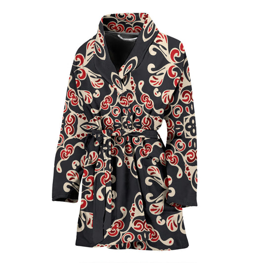 Medallion Pattern Print Design 01 Women Bathrobe
