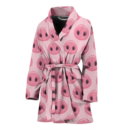 Pig Print Design LKS401 Women Bathrobe