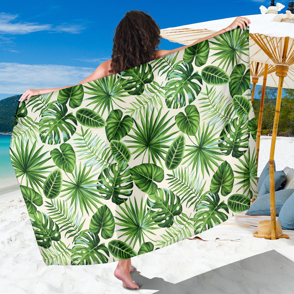 Palm Leaf Pattern Print Design A01 Sarong Pareo Wrap