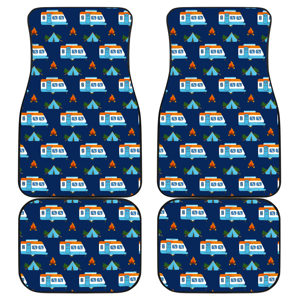 Camper Pattern Camping Themed No 3 Print Car Floor Mats Front Back