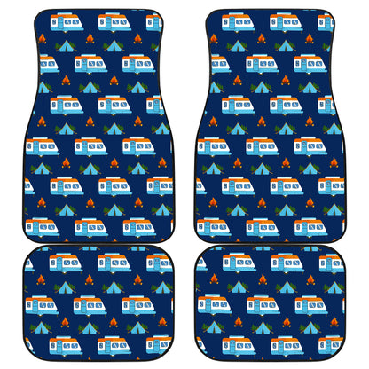 Camper Pattern Camping Themed No 3 Print Car Floor Mats Front Back