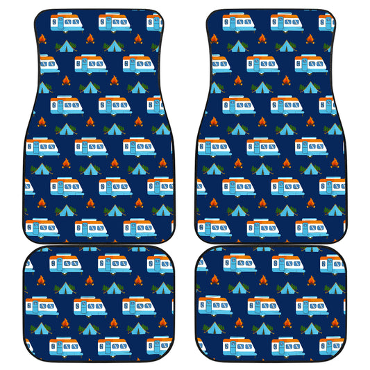 Camper Pattern Camping Themed No 3 Print Car Floor Mats Front Back