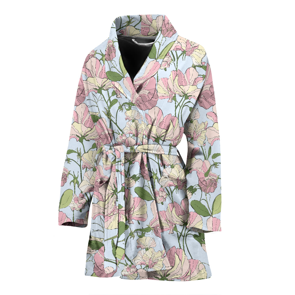 Sweet Pea Print Design LKS304 Women Bathrobe