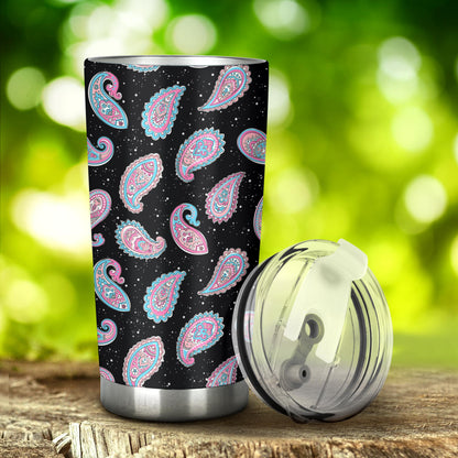 Paisley Pink Design Mandala Print Tumbler
