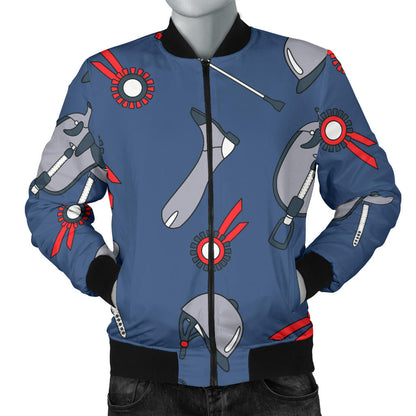 Equestrian Equipment Background Men Bomber Jacket