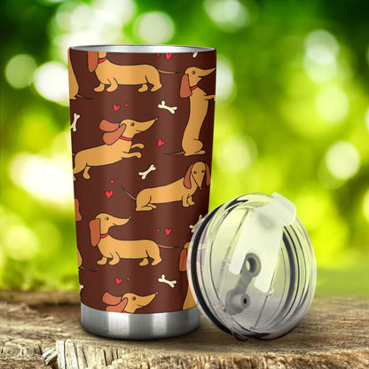 Dachshund Happy Print Pattern Tumbler