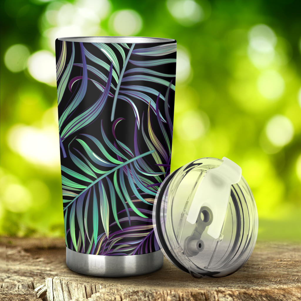 Tropical Palm Leaves Pattern Brightness Tumbler