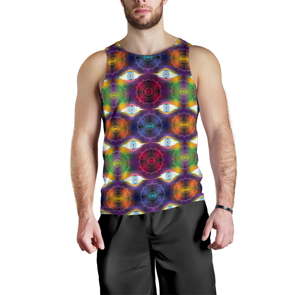 Chakra Eye Print Pattern Men Tank Top