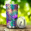 Neon Flower Tropical Palm Leaves Tumbler