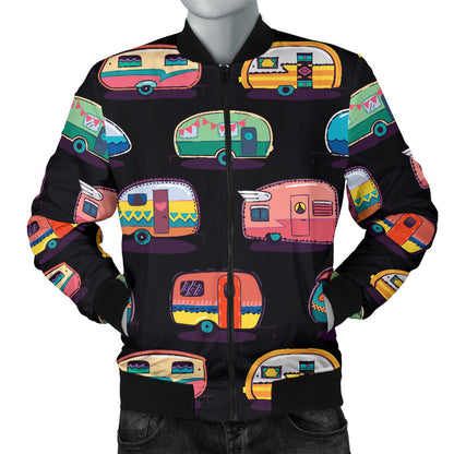 Camper Camping Pattern Men Bomber Jacket