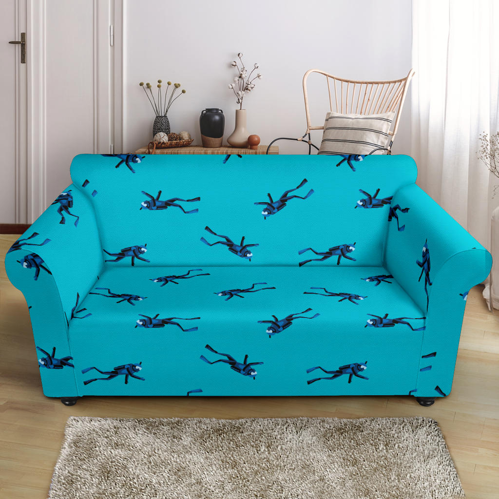 Scuba Driver Print Design LKS304 Loveseat Couch Slipcover
