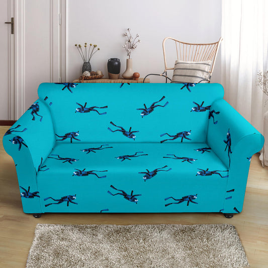 Scuba Driver Print Design LKS304 Loveseat Couch Slipcover