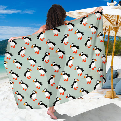 Puffin Pattern Print Design A03 Sarong Pareo Wrap