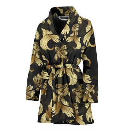 Goldfish Pattern Print Design 02 Women Bathrobe