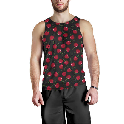 Cherry Black Background Men Tank Top