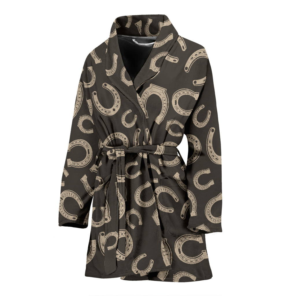Horseshoe Print Design LKS303 Women Bathrobe