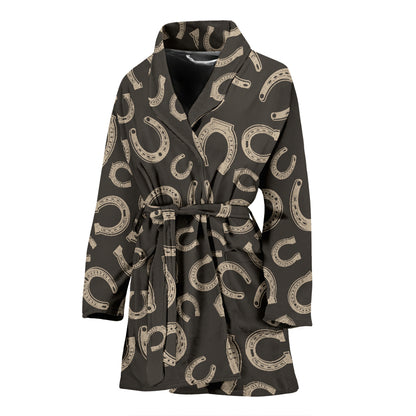 Horseshoe Print Design LKS303 Women Bathrobe