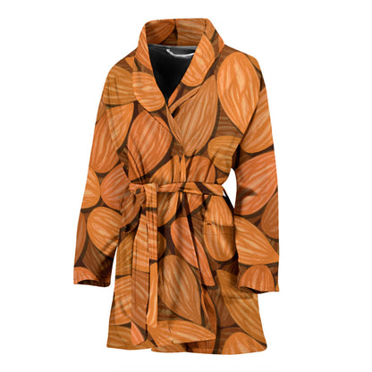 Almond Pattern Print Design 01 Women Bathrobe