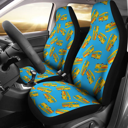 School Bus Print Design LKS302 Car Seat Covers