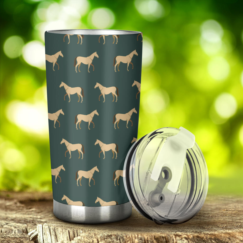 Horse Classic Themed Pattern Print Tumbler