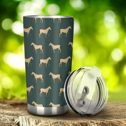 Horse Classic Themed Pattern Print Tumbler