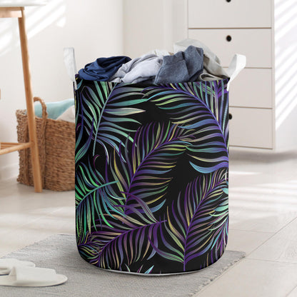 Tropical Palm Leaves Pattern Brightness Laundry Basket