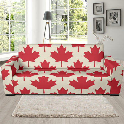 Maple Leaf Pattern Print Design 03 Sofa Slipcover
