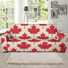 Maple Leaf Pattern Print Design 03 Sofa Slipcover