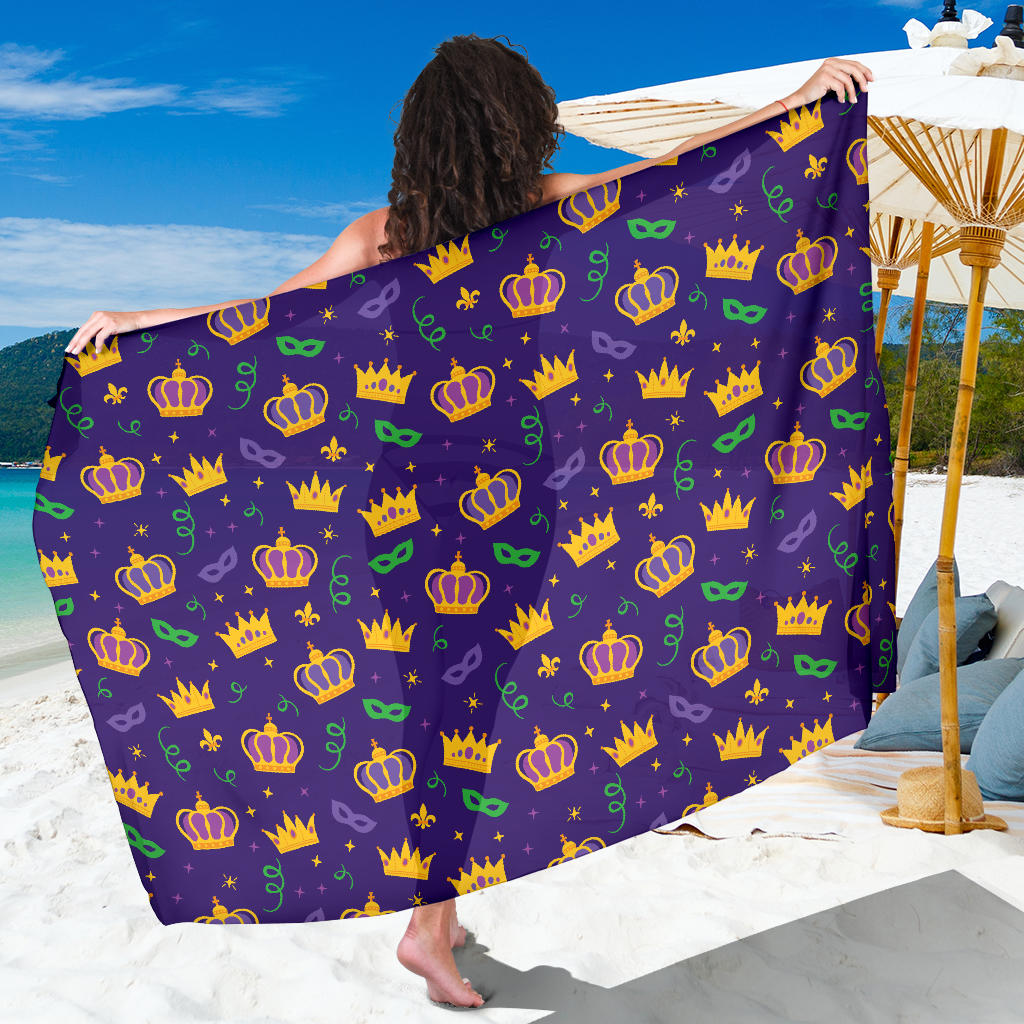 Mardi Gras Pattern Print Design 03 Sarong Pareo Wrap