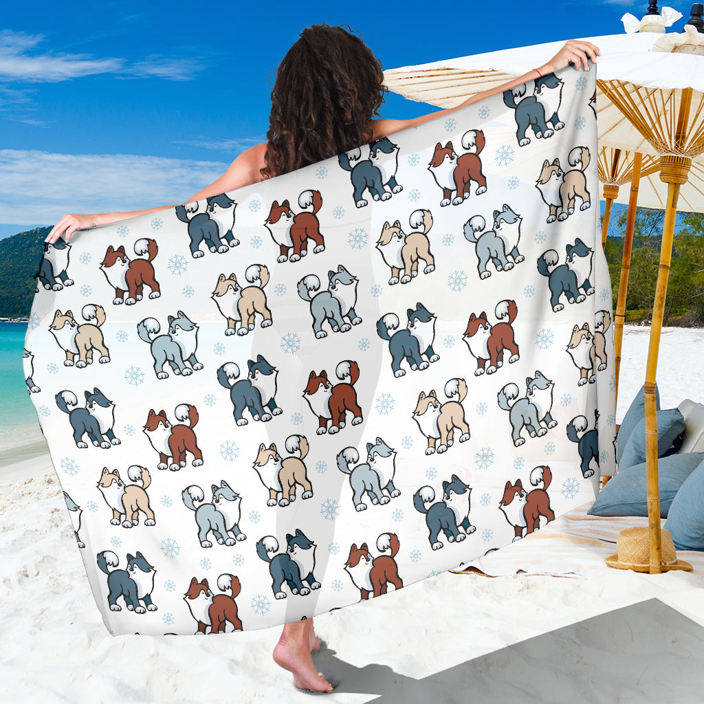 Alaskan Malamute Pattern Print Design 02 Sarong Pareo Wrap