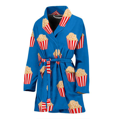 Popcorn Pattern Print Design A04 Women Bathrobe