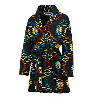 Tribal Pattern Print Design LKS309 Women Bathrobe