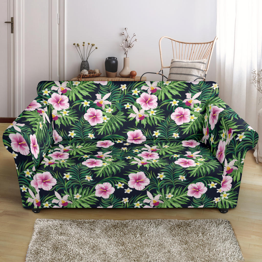 Hibiscus Tropical Print Design LKS309 Loveseat Couch Slipcover