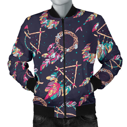 Boho Dream Catcher Colorful Men Bomber Jacket