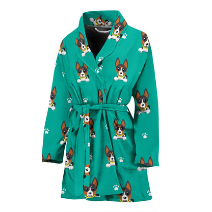 Basenji Pattern Print Design 03 Women Bathrobe