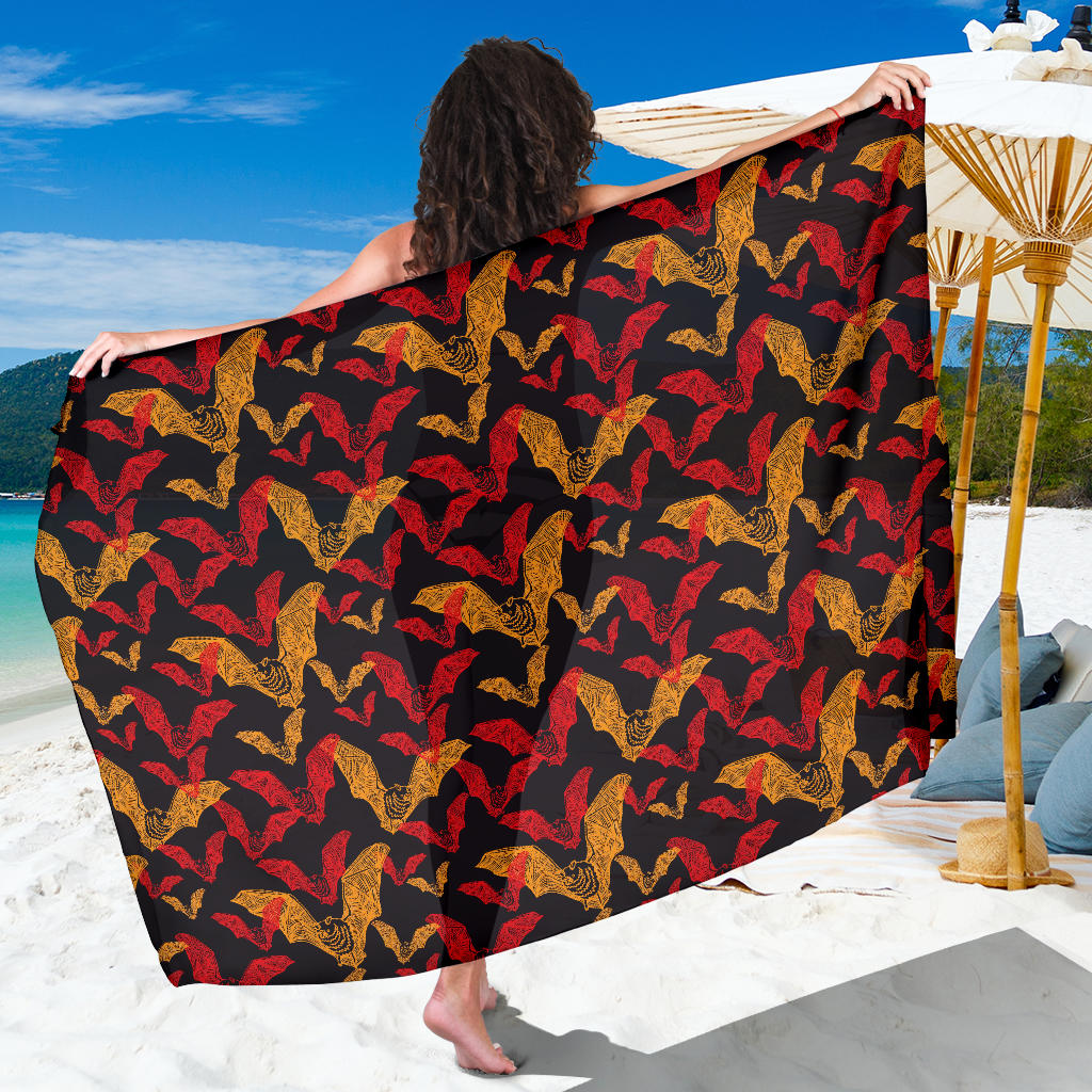 Bat Pattern Print Design 01 Sarong Pareo Wrap