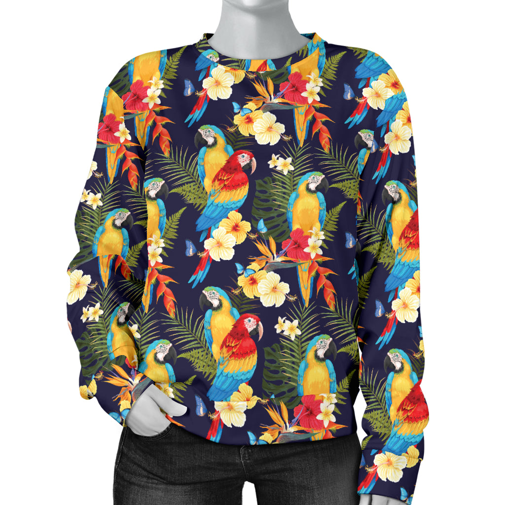 Parrot Themed Design Women Long Sleeve Sweatshirt