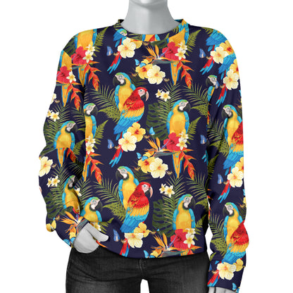 Parrot Themed Design Women Long Sleeve Sweatshirt