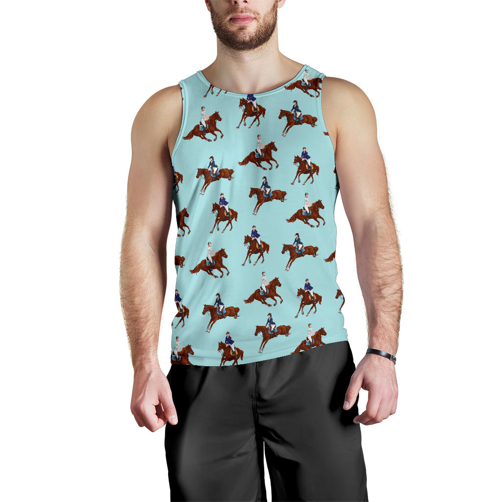 Equestrian Horse Riding Men Tank Top